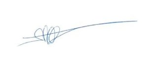 Signature bleue sur fond blanc